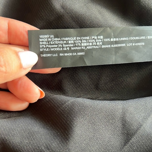 NWT Theory Marah Abstract Snake Print Silk Mini Dress - Picture 7 of 7